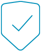 Blue shield icon with a checkmark in the middle